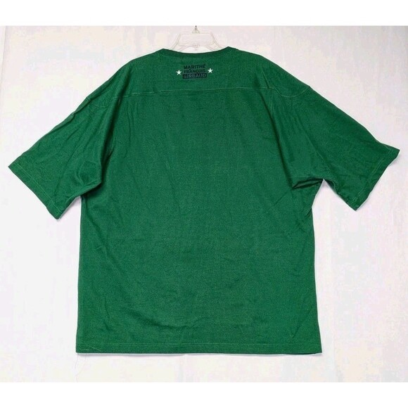 Vintage Marithe Francois Girbaud T Shirt Size L Green Embroidered Spellout Stars - Picture 12 of 15